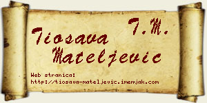 Tiosava Mateljević vizit kartica